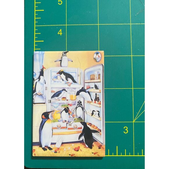VTG "Refrigeraidors" Penguin Leanin' Tree Friendship Greeting Card & Magnet Mont - Picture 8 of 11